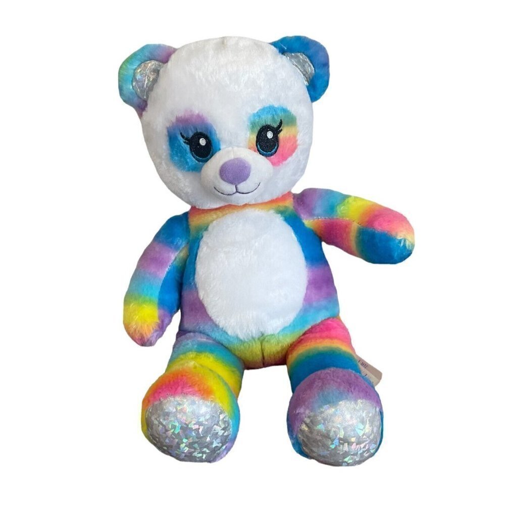 Build A Bear Rainbow Friends 16" PANDA Bear Plush Glitter Eye Stuffed Animal BAB